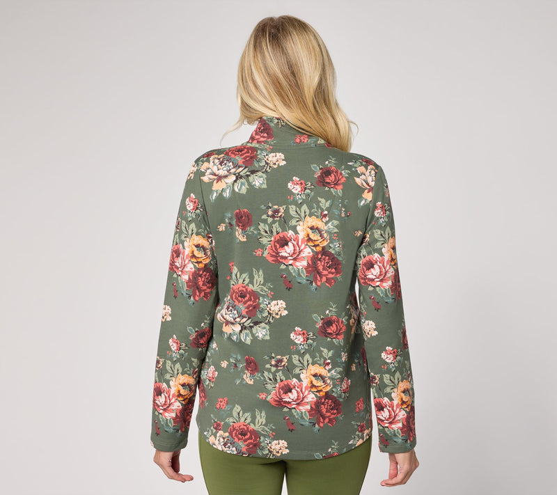 Denim & Co. Active Brushed Back French Terry Half Zip Top — View 4