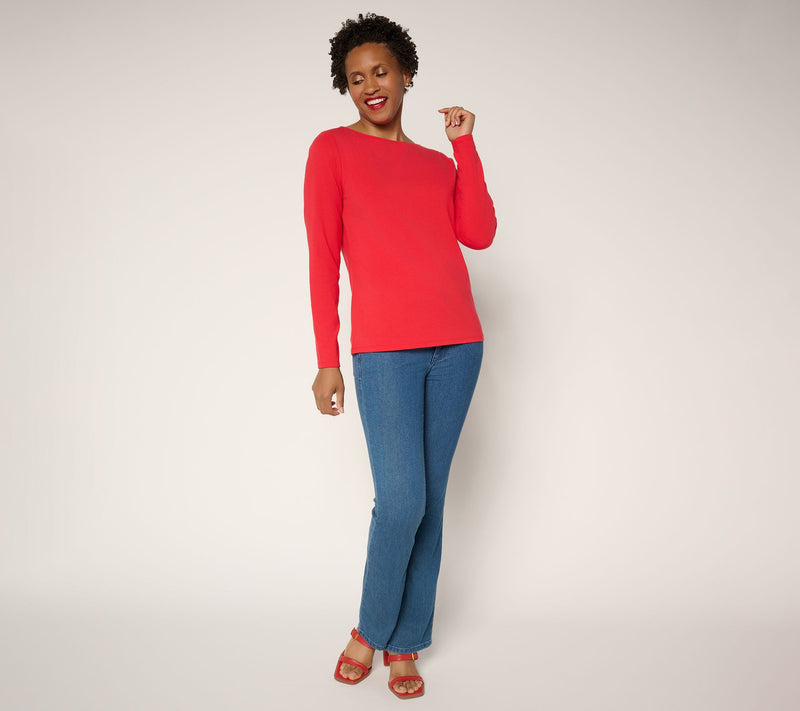 BEAUTIFUL by Lawrence Zarian Classic Knit Boat Neck Top — View 5