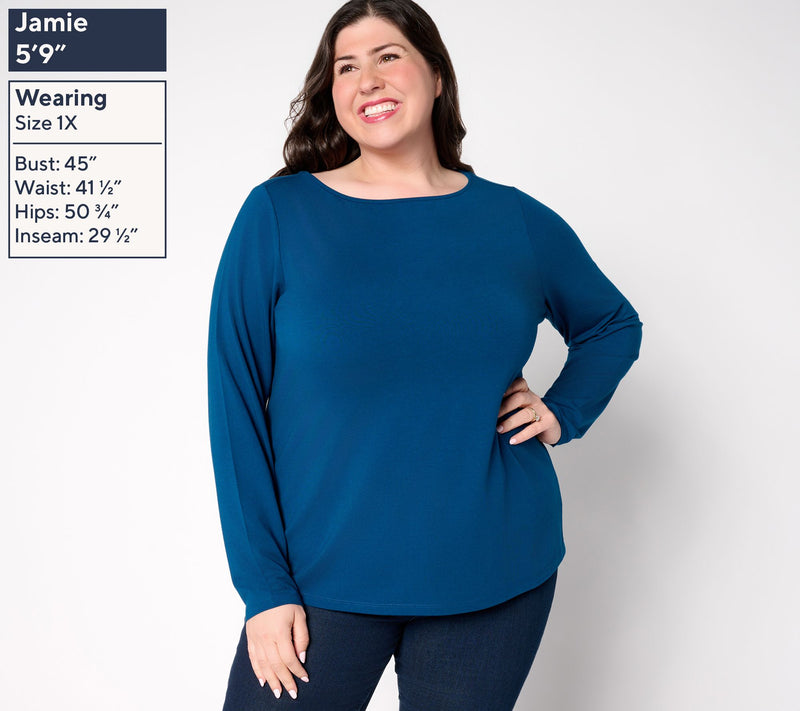 BEAUTIFUL by Lawrence Zarian Classic Knit Boat Neck Top — View 2
