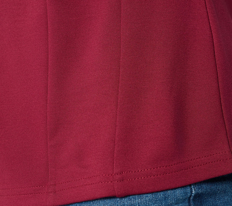 BEAUTIFUL by Lawrence Zarian Silky Ponte Seam Detail Crew Neck Top — View 5