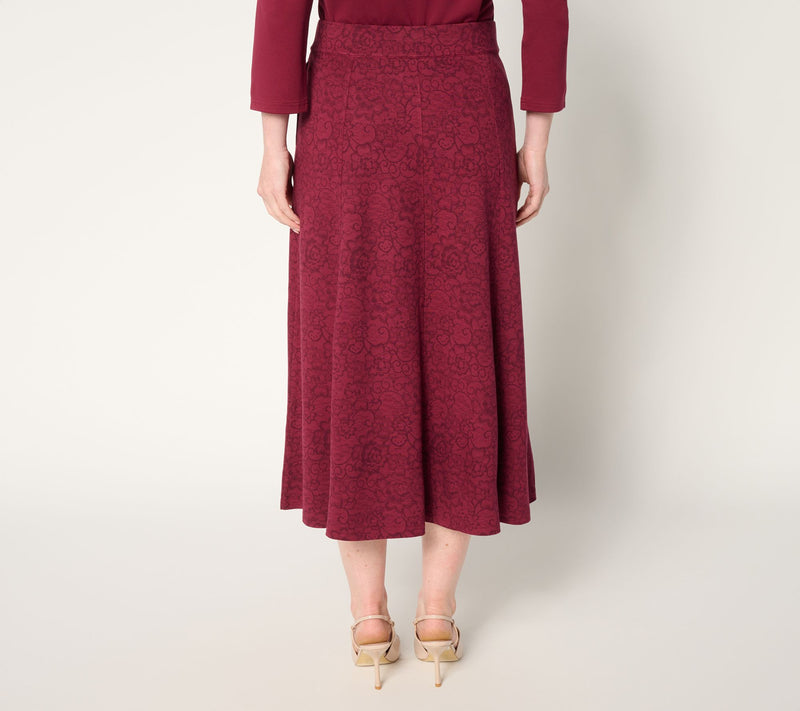 BEAUTIFUL by Lawrence Zarian Petite Silky Ponte Midi Skirt — View 3