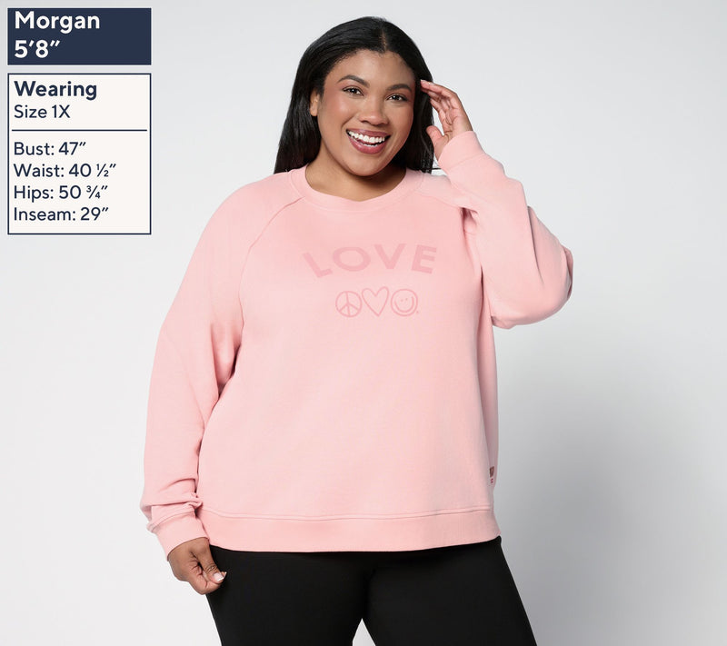 Peace Love World Crewneck Affirmation Pullover — View 12