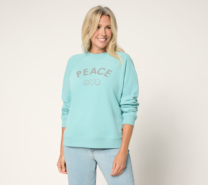 Peace Love World Crewneck Affirmation Pullover — View 3