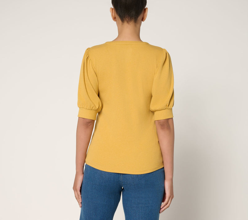 Me by Jennie Garth Poet Puff Sleeve Henley Top — View 10