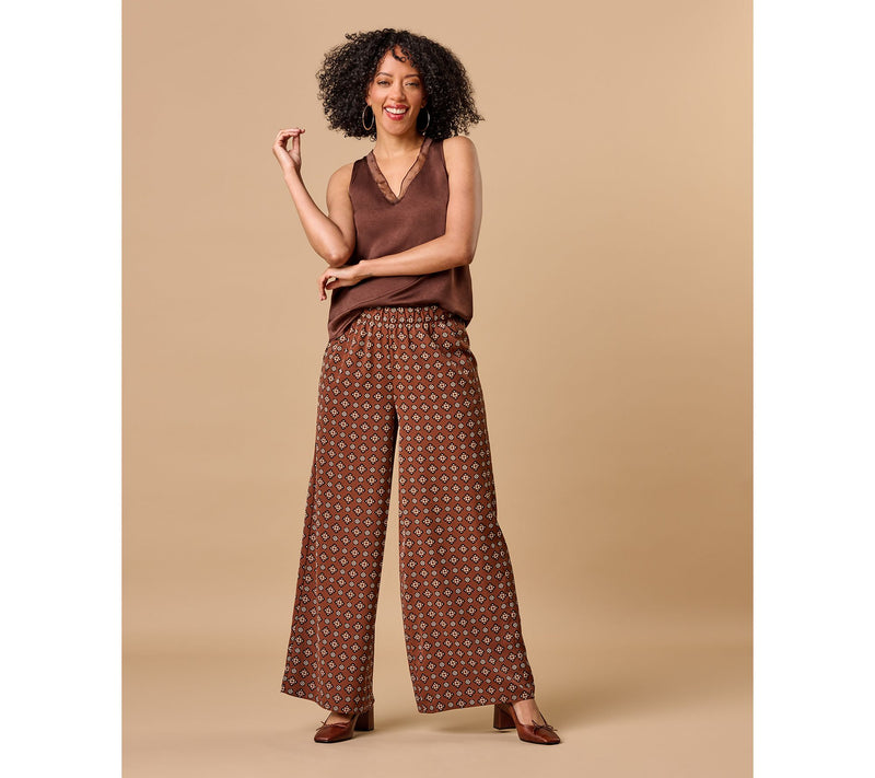 Joan Rivers Regular Satin Foulard Pull-On Full Length Pants — View 8