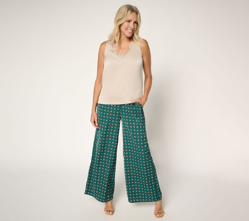 Joan Rivers Regular Satin Foulard Pull-On Full Length Pants — View 5