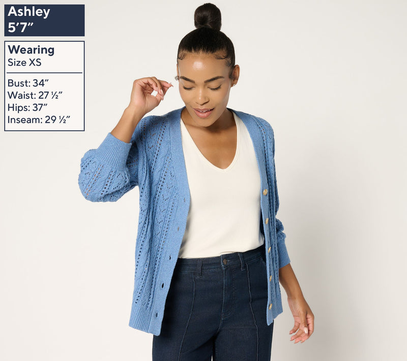 Ree by The Pioneer Woman Pointelle Sweater Cardigan — View 3
