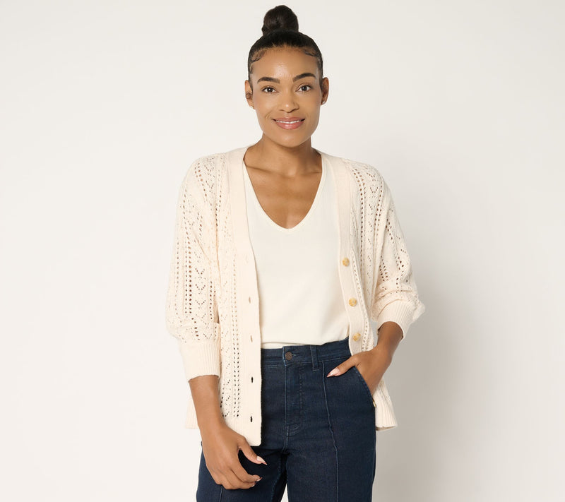 Ree by The Pioneer Woman Pointelle Sweater Cardigan — View 13