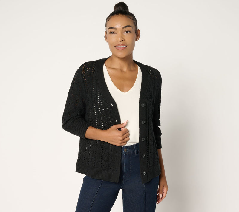 Ree by The Pioneer Woman Pointelle Sweater Cardigan — View 16