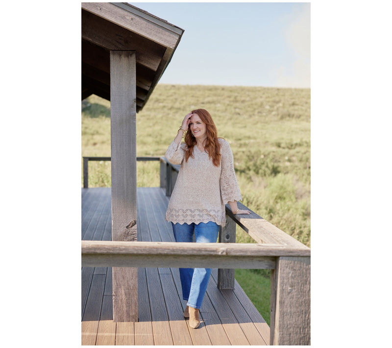 Ree by The Pioneer Woman Regular Pointelle Marled Sweater — View 8