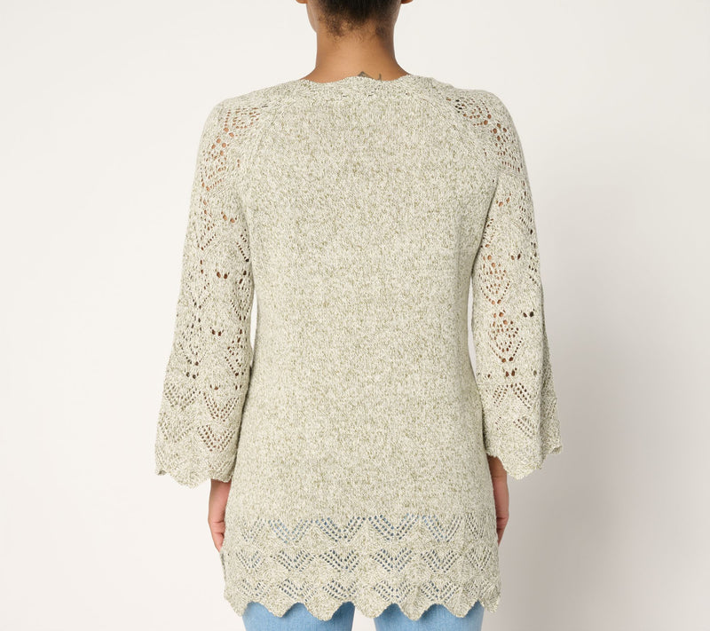 Ree by The Pioneer Woman Regular Pointelle Marled Sweater — View 4