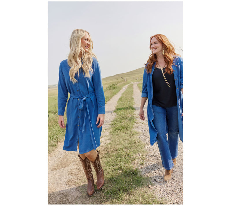 Ree by The Pioneer Woman Regular Knit Denim Shirt Dress — View 6