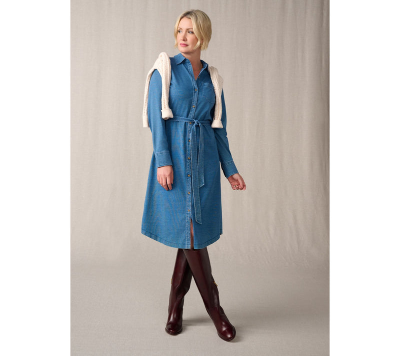 Ree by The Pioneer Woman Regular Knit Denim Shirt Dress — View 8