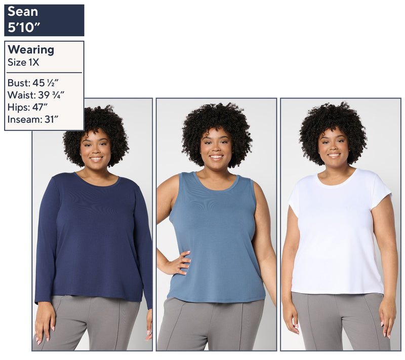 AnyBody Cozy Knit Jersey 3-Pack Assorted Tops — View 2