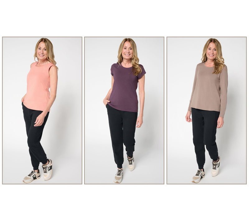 AnyBody Cozy Knit Jersey 3-Pack Assorted Tops — View 5
