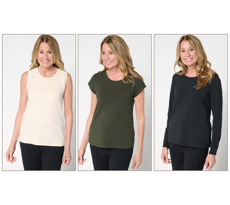 AnyBody Cozy Knit Jersey 3-Pack Assorted Tops — View 12