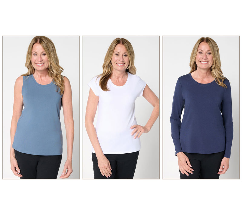AnyBody Cozy Knit Jersey 3-Pack Assorted Tops — View 13