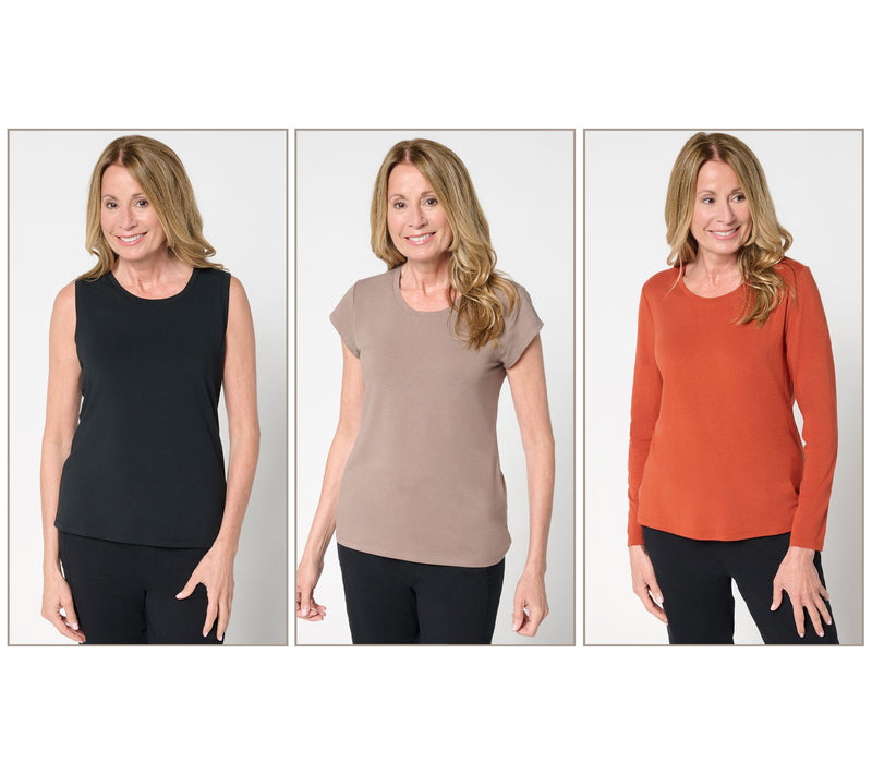 AnyBody Cozy Knit Jersey 3-Pack Assorted Tops — View 14