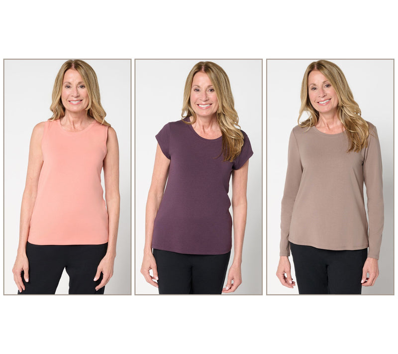 AnyBody Cozy Knit Jersey 3-Pack Assorted Tops — View 15