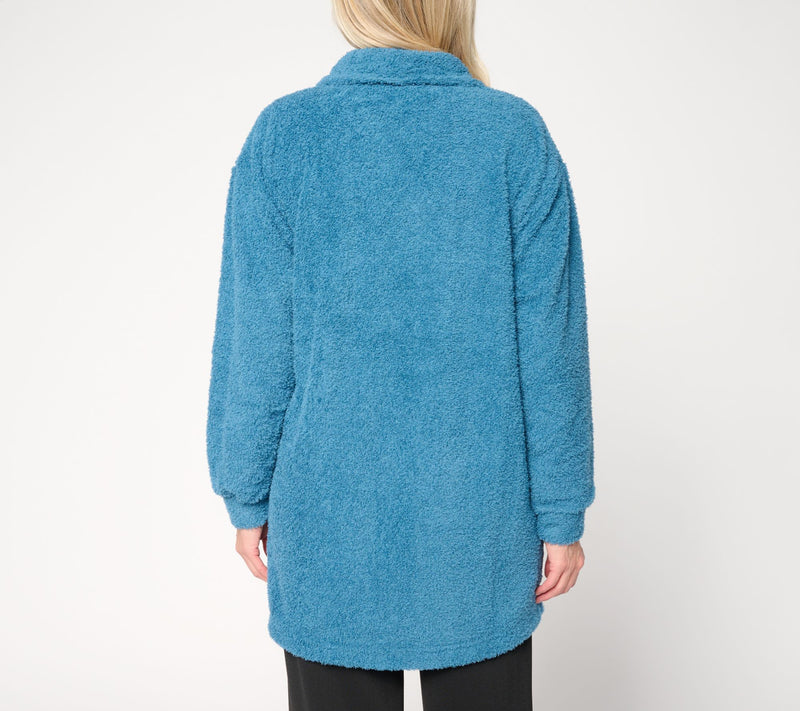Stan Herman Pebble Fleece Cardigan Lounger — View 9
