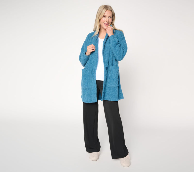 Stan Herman Pebble Fleece Cardigan Lounger — View 10