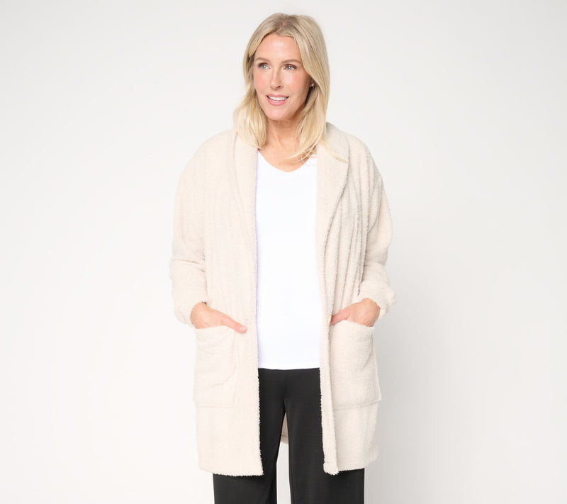 Stan Herman Pebble Fleece Cardigan Lounger — View 7