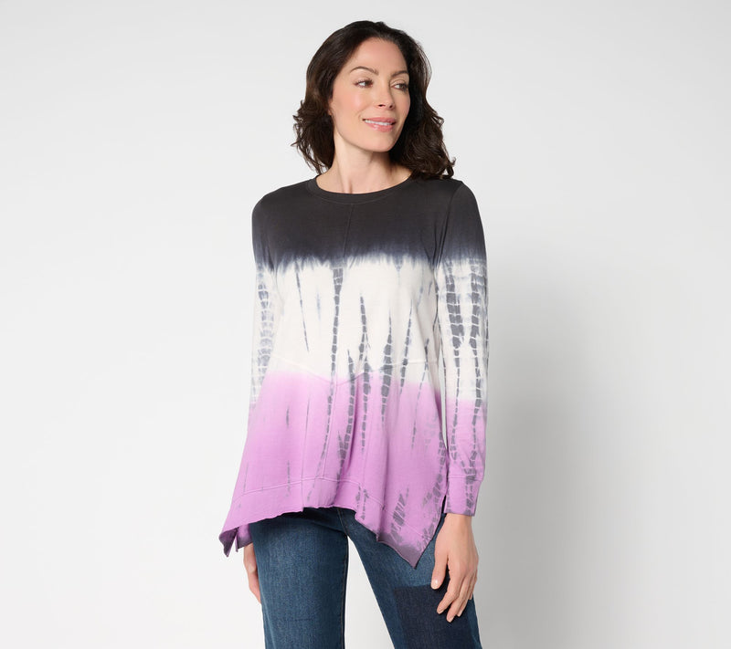 LOGO by Lori Goldstein Long Sleeve Tie Dye Top — View 10