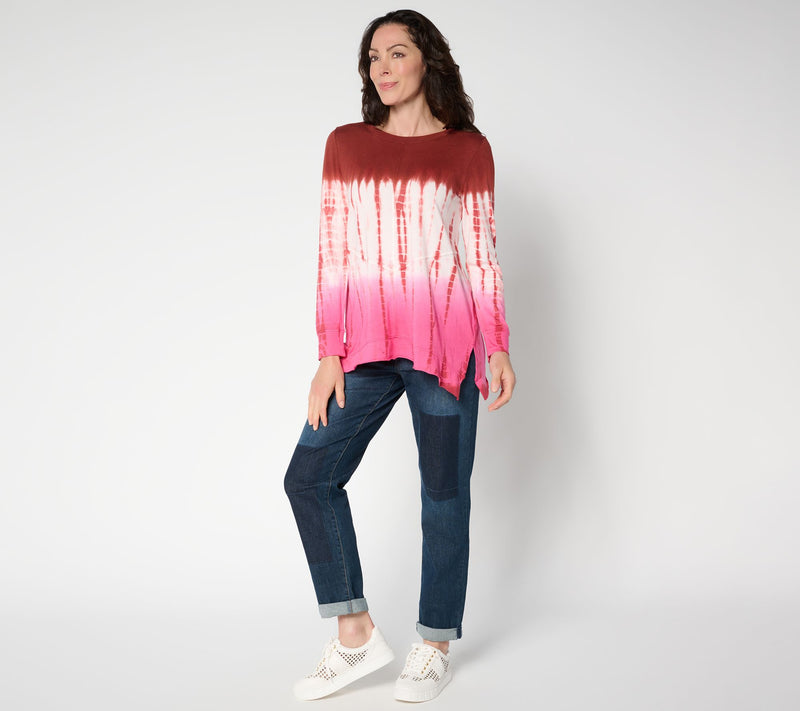 LOGO by Lori Goldstein Long Sleeve Tie Dye Top — View 4
