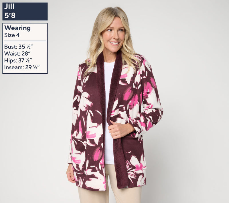 Carole Hochman Hacci Bonded Sherpa Cardi — View 8