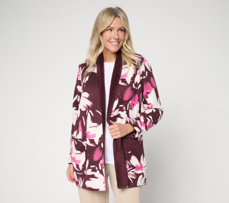 Carole Hochman Hacci Bonded Sherpa Cardi — View 3