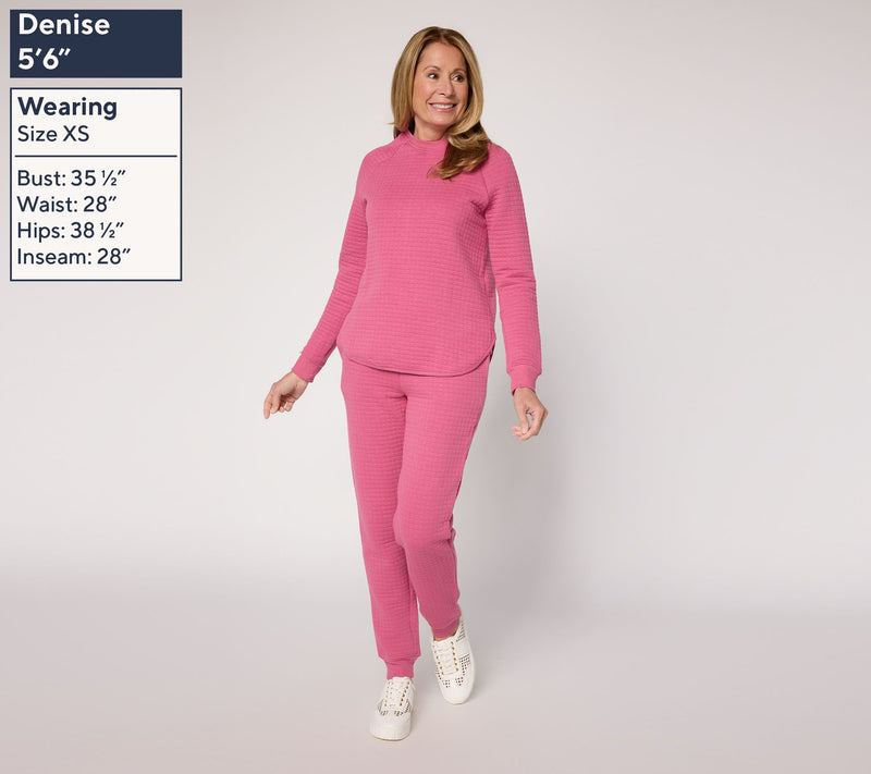 Carole Hochman Grid Knit Jogger Lounge Set — View 9