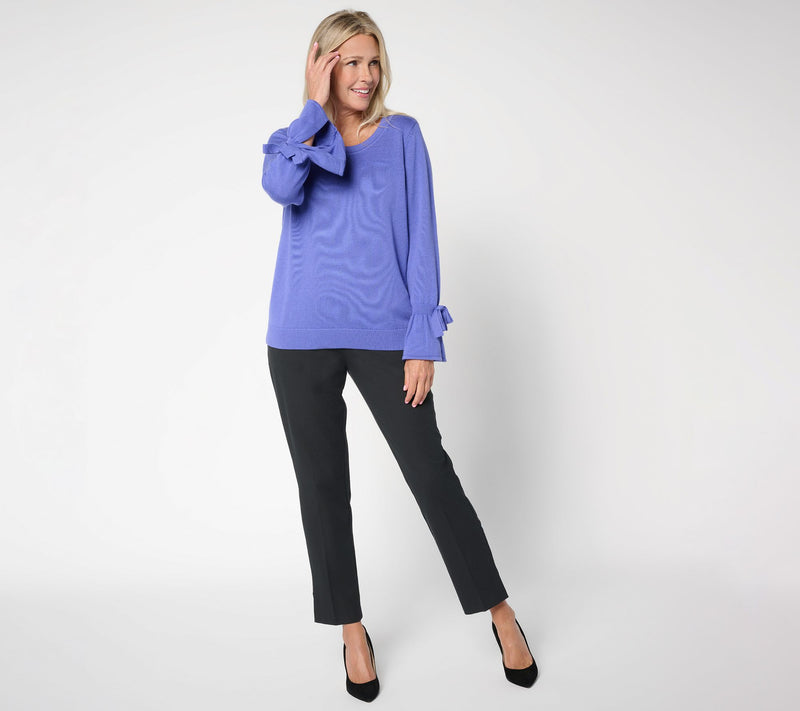 Women with Control Ballet Neck Bow Sleeve Sweater — View 5