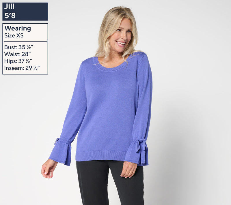 Women with Control Ballet Neck Bow Sleeve Sweater — View 3