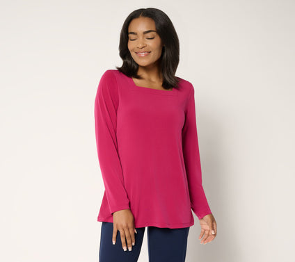 Susan Graver Modern Essentials Liquid Knit A-Line Top
