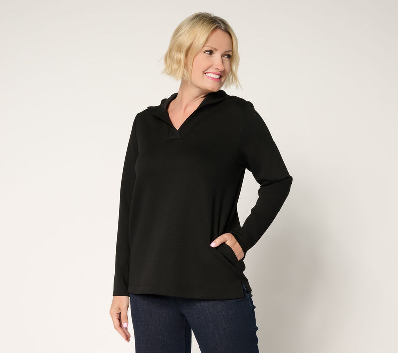 Susan Graver Weekend Serene Knit Hooded Top — View 11