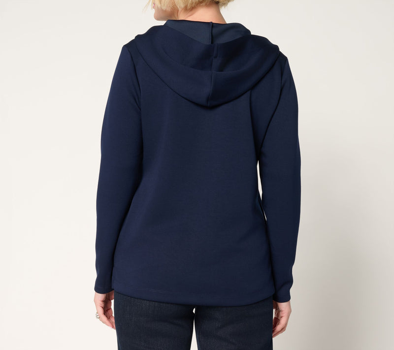 Susan Graver Weekend Serene Knit Hooded Top — View 4