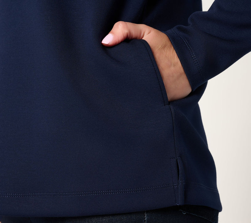 Susan Graver Weekend Serene Knit Hooded Top — View 6