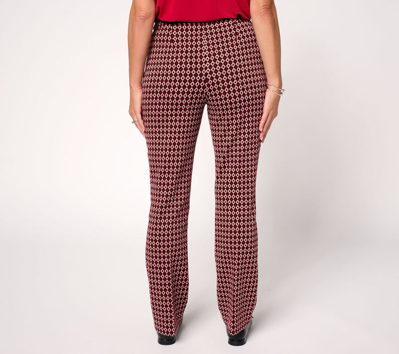 Susan Graver Regular Jacquard Knit Pull-On Boot-Cut Pants — View 9