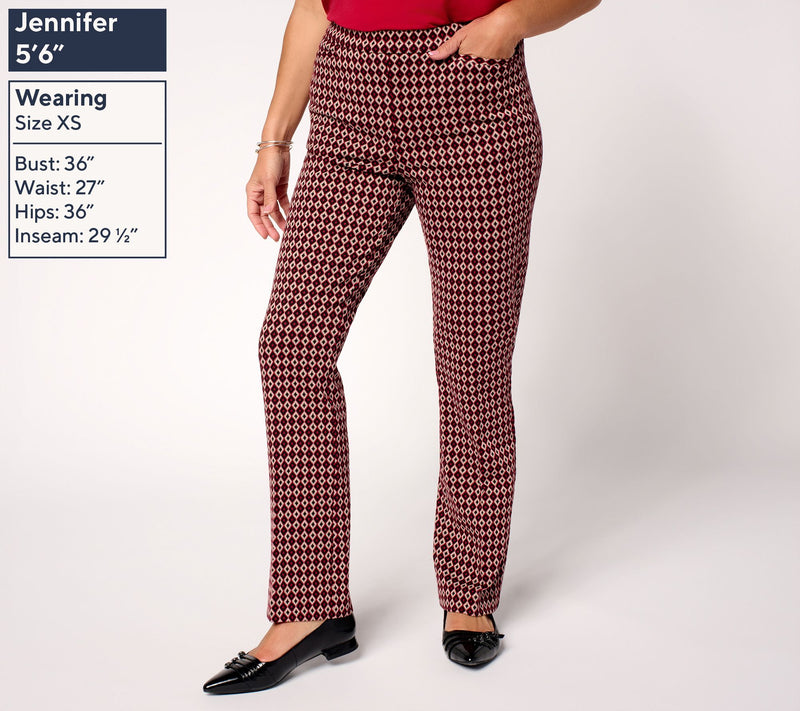 Susan Graver Regular Jacquard Knit Pull-On Boot-Cut Pants — View 8