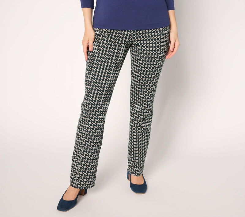 Susan Graver Regular Jacquard Knit Pull-On Boot-Cut Pants — View 4