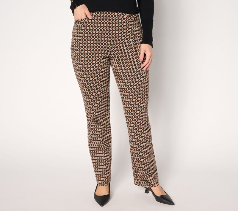 Susan Graver Regular Jacquard Knit Pull-On Boot-Cut Pants — View 6