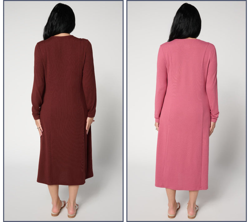 Denim & Co. Essentials Petite Heavenly Jersey 2-Pack Dresses — View 4