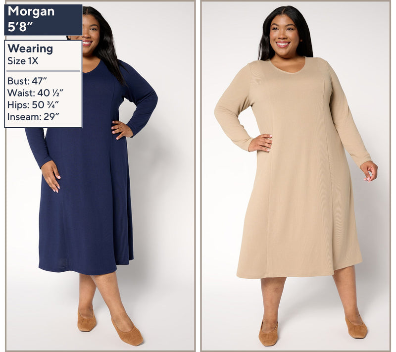 Denim & Co. Essentials Petite Heavenly Jersey 2-Pack Dresses — View 2