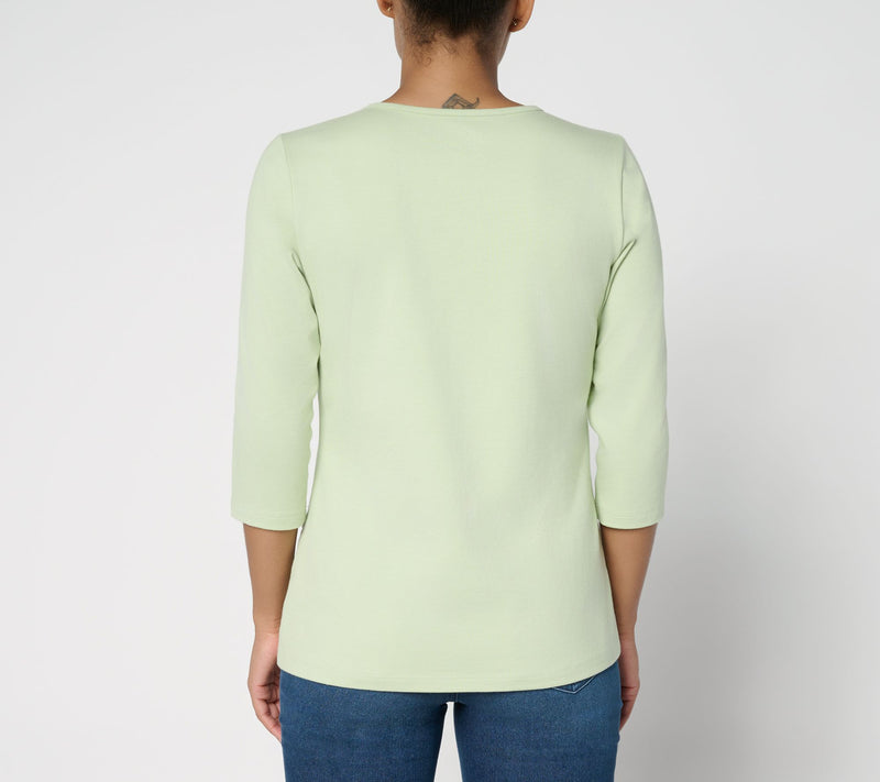 Denim & Co. Essentials Perfect Jersey Ballet Sleeve Tulip Hem Top — View 6