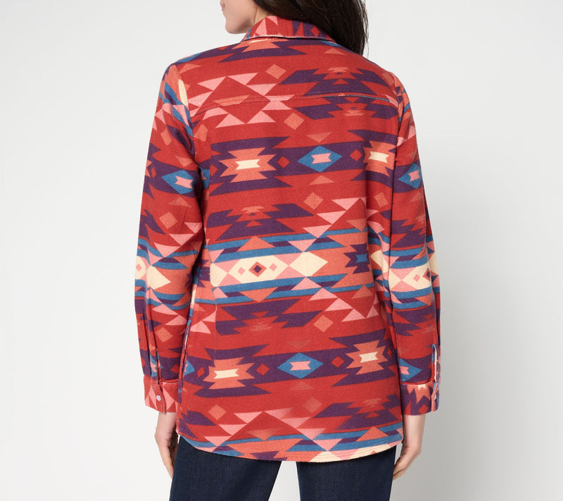 Denim & Co. Canyon Retreat Regular Jacquard Shacket — View 4