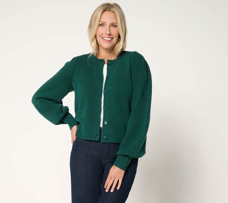 Me by Jennie Garth Pioneer Puff Sleeve Cardigan — View 10