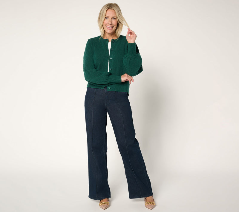 Me by Jennie Garth Pioneer Puff Sleeve Cardigan — View 5