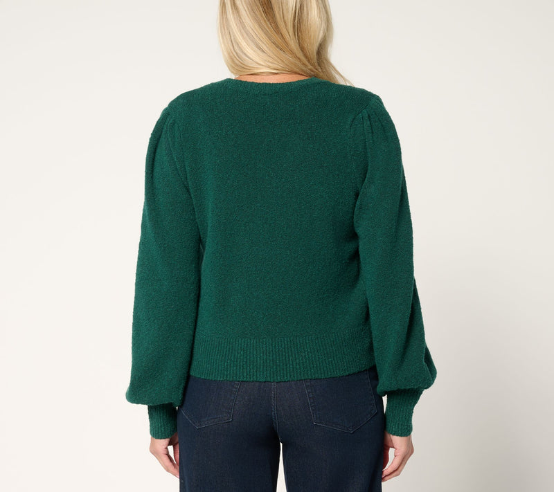 Me by Jennie Garth Pioneer Puff Sleeve Cardigan — View 4