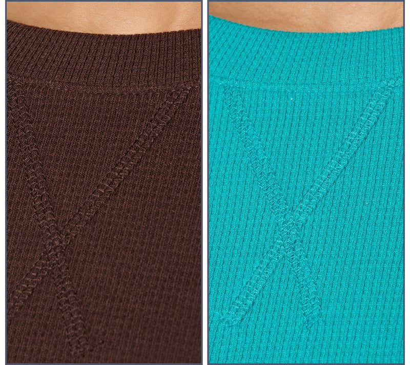 Denim & Co. Essentials Waffle Knit 2-Pack Crew Neck Tops — View 16