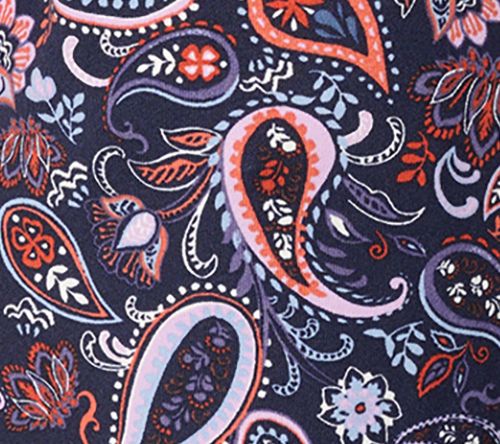 Denim & Co. Heavenly Jersey Funnel Neck Printed Top w/ Cuff Detail — View 7